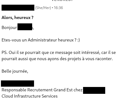 C'est très gentil de sa part de s'en inquiéter. :)

Malgré toute la choupitude de ce message, cela reste une non-proposition.
Donc, non merci, au revoir.
